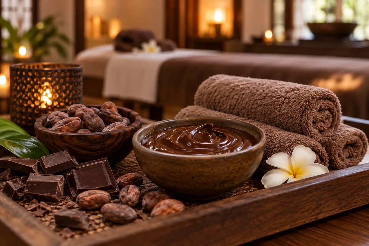 Illustrative chocolate massage treatment image