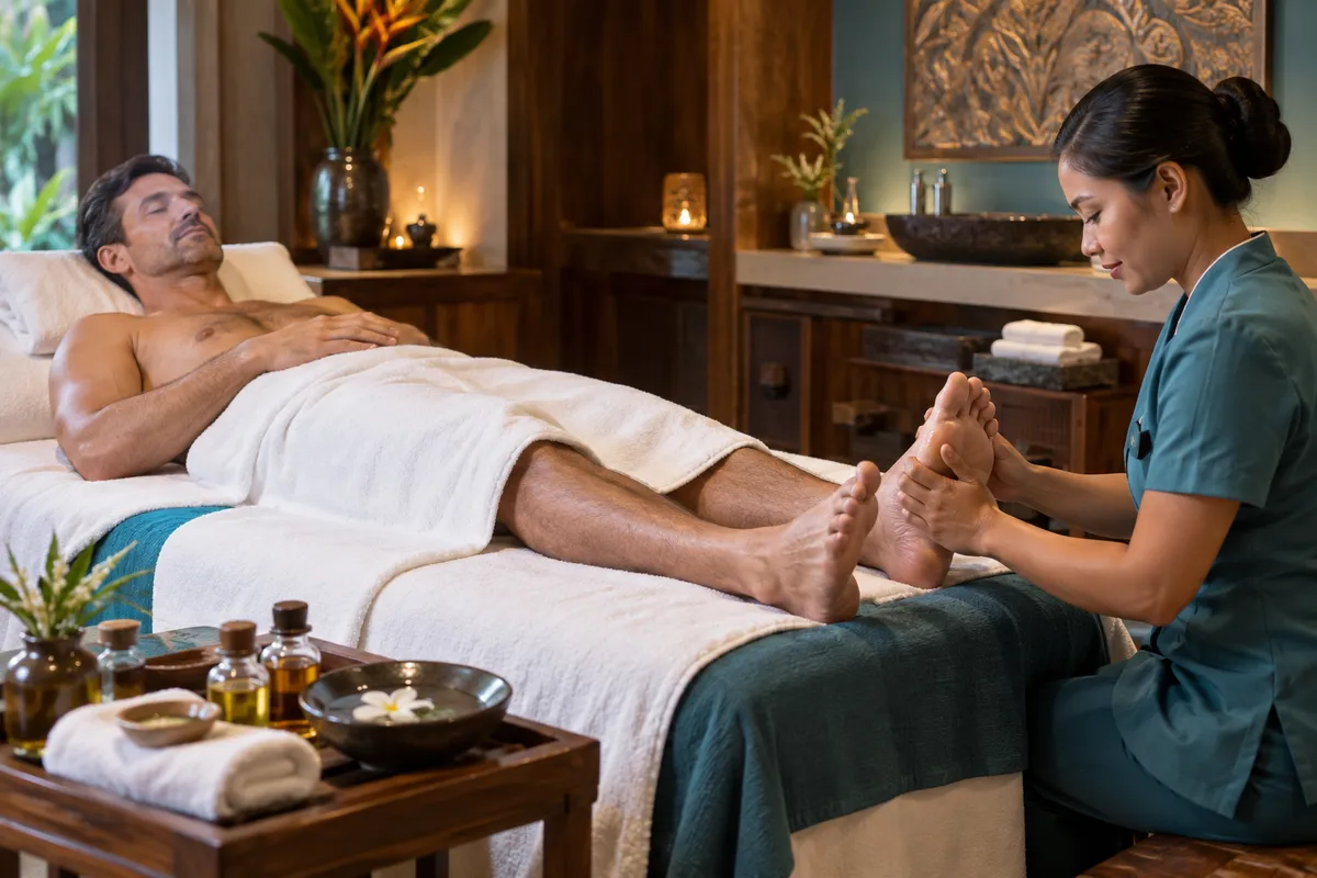 Illustrative men body massage treatment image